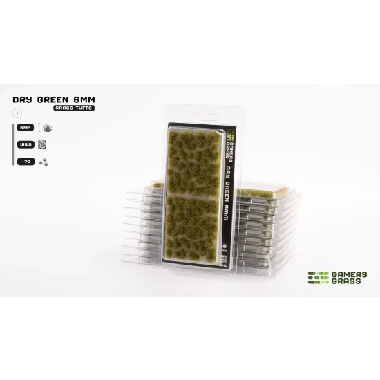 Gamers Grass Dry Green – 6 mm (Wild) | Kępki trawy do dioram i podstawek